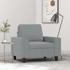 Vidaxl Armchair, Light Gray, 60 Cm, Upholstered In Fabric