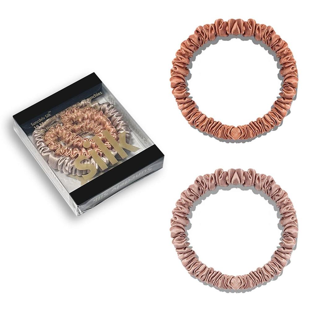 1 Box Haargummis aus 100 % reiner Maulbeerseide, Haargummis aus Seide, Haarbänder, schmale Haargummis, Pferdeschwanzhalter, Haarpflege-Zubehör