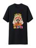 PEACE SIGN LOVE 60s 70s Hippie Groovy Vibes Halloween Girls T Shirt Black Large Vintage Washed Streetwear Fashion Stretched