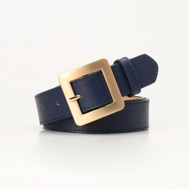 New Versatile Simple and High-end Women's Belt Square Buckle Fashion Korean Style Decorative Jeans Belt Belt Belt Women