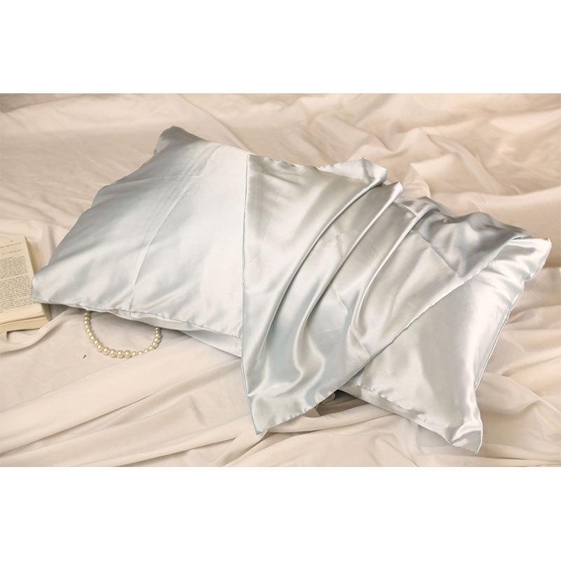 Solid Color Imitation Silk Pillowcase - Ice Silk Feel Satin Cushion Cover
