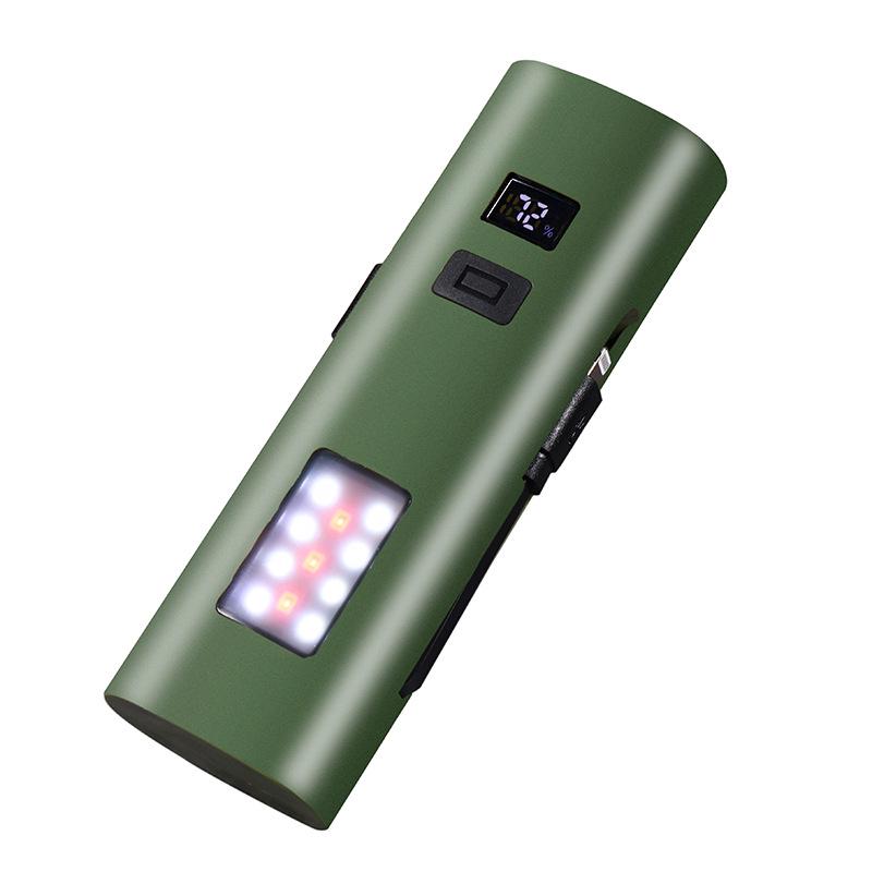 Ultra Bright Multifunctional Flashlight & Power Bank with Side Warning Light, Digital Display, and Bicycle Light