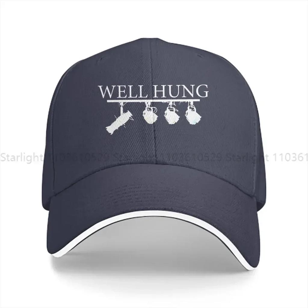 Washed Mens Baseball Cap Well Hung Lighting Technician Trucker Snapback Caps Dad Hat Engineer Golf Hats
