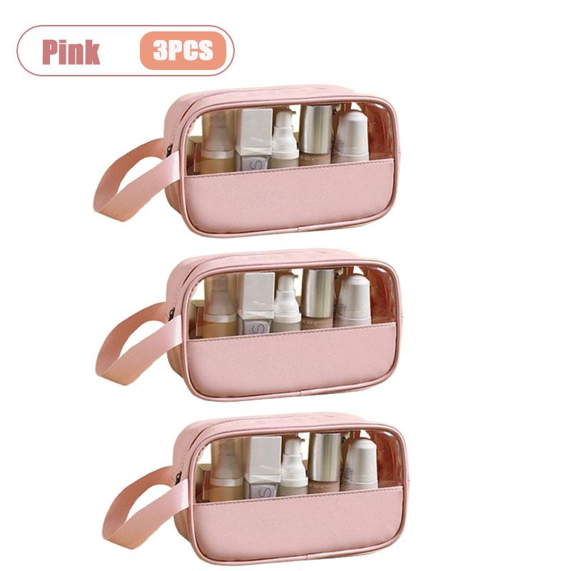 Waterproof Makeup Toiletry Bag PVC Travel Organizer with Handle Cosmetic Pouch Shower Carry Case Portable Storage