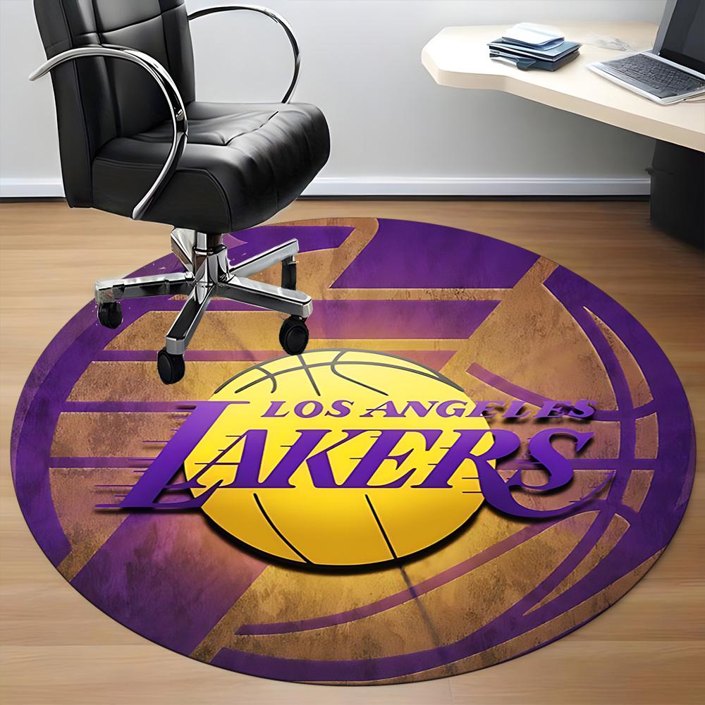1pc Basketball Lakers Office Round Area Rug,  Under Office Chairs Bedroom Living Room Home Decor a0926190