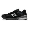 New Balance NB 990 V5 Vintage Textile, Leather Cushioning, Wear Resistant Low Top Running Shoes Men's Black 2E Width M990BK5(2E)