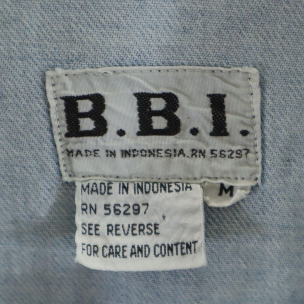 B.B.I. 90s Old Oversize Denim Jacket M Ice Blue Tracker Women Used
