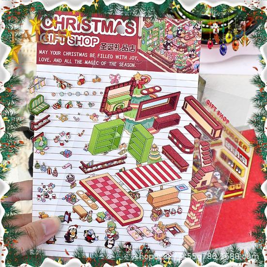 4Pcs DIY 3D House Stickers Kit Adults Kids Reusable Stress-Reducing Miniature Scene Sticker Set DIY Projects Gift