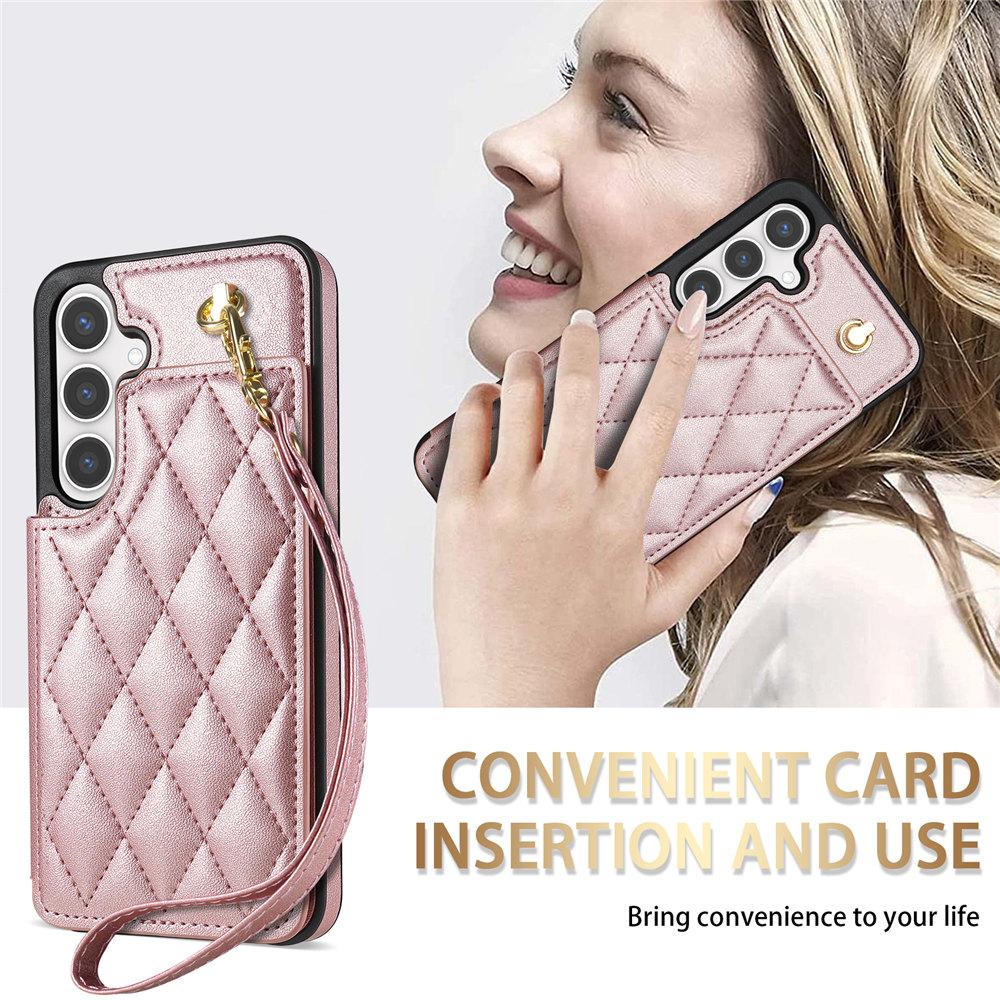 Hand Strap Credit Cards Wallet Phone Case For Samsung Galaxy S24 Ultra S23 Plus S22 S21 S24FE A15 A16 A13 A14 A54 A53 Cover