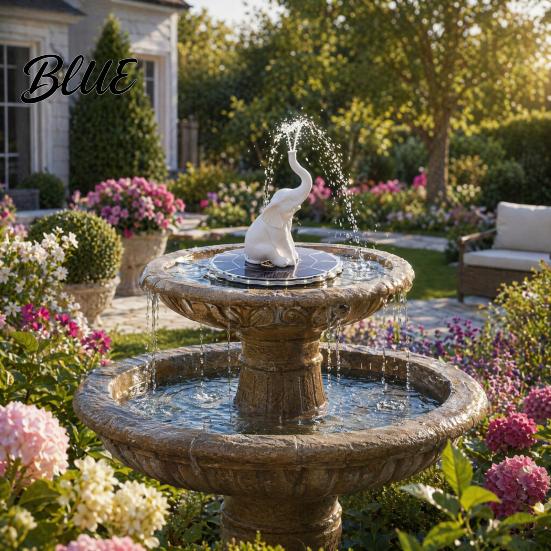 Automatic Floating Water Fountain Animal Statue Solar Fountain Bird Bath with LED Lights Powered Pond Pump for Garden Pool Backyard Decor