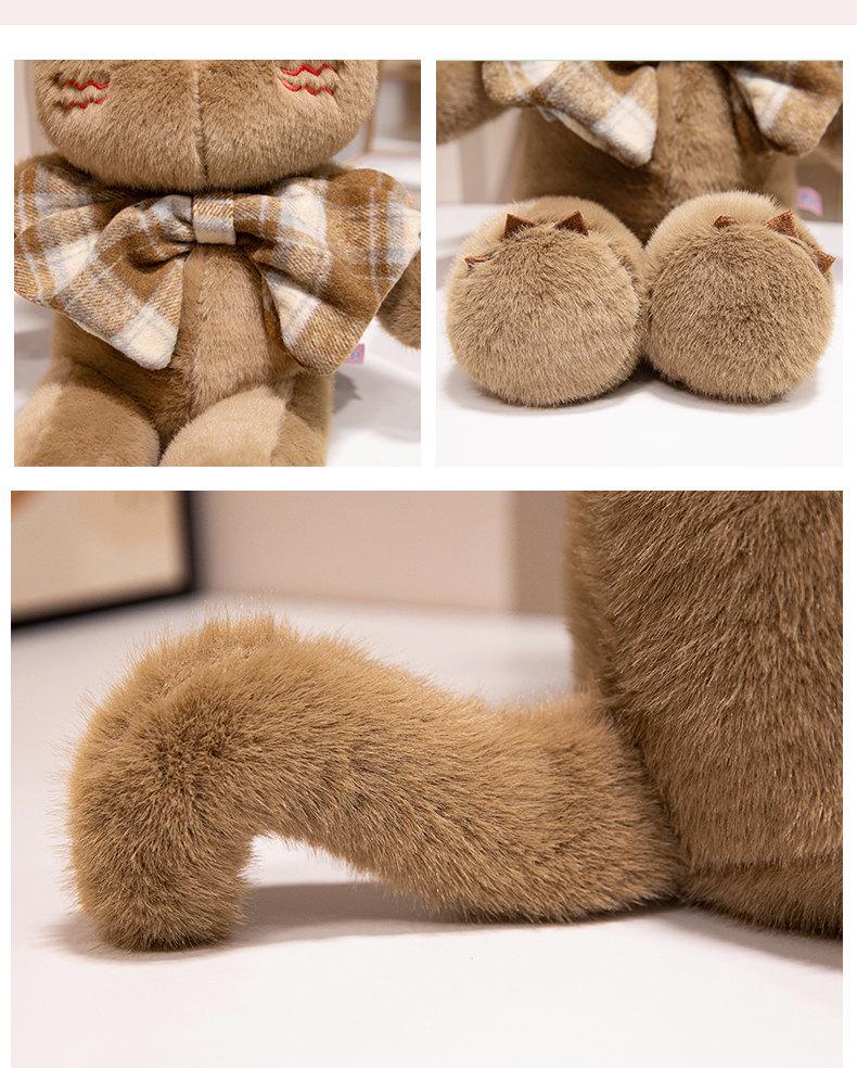 Adorable Bowknot Cat Plush Doll - Comforting Companion Toy for Girls
