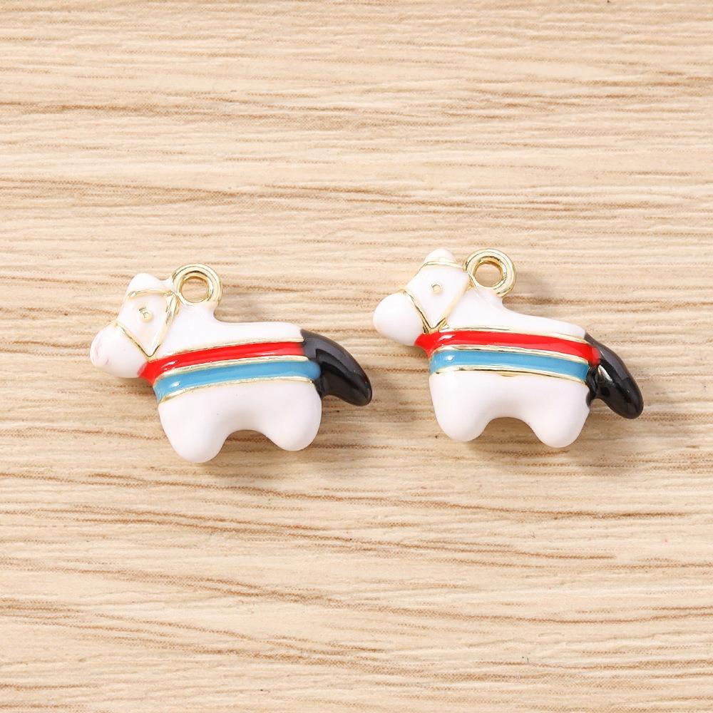 5PCS New Zinc Alloy Animal Pendant Accessories Little Horse Multi-purpose DIY Accessories Necklaces Charms DIY Jewelry Making