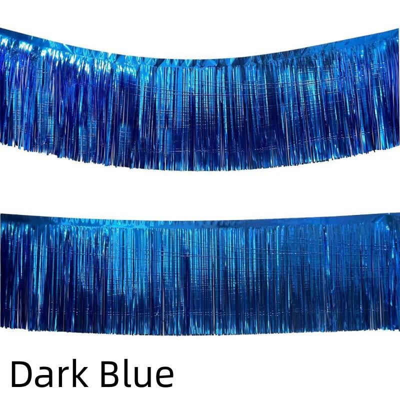 

2/1 упаковка фольгированной бахромы гирлянды металлической мишуры растяжки баннеры для парада поплавки день рождения свадьба рождественская вечеринка декор 2Pack темно-синий