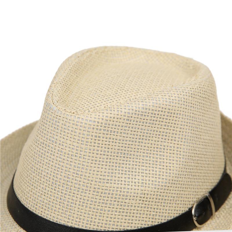Jazz hat straw hat men's and women's travel beach hat spring and summer sunshade British hat parent-child children's top hat casual cool hat