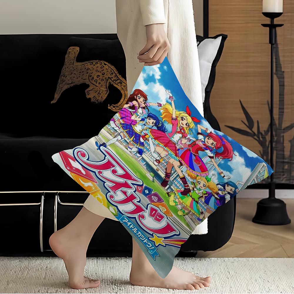 Aikatsu On Parade! Anime Cushion Cover Car Throw Pillow Case For Sofa Car Christmas Gift 40x40cm 45x45cm