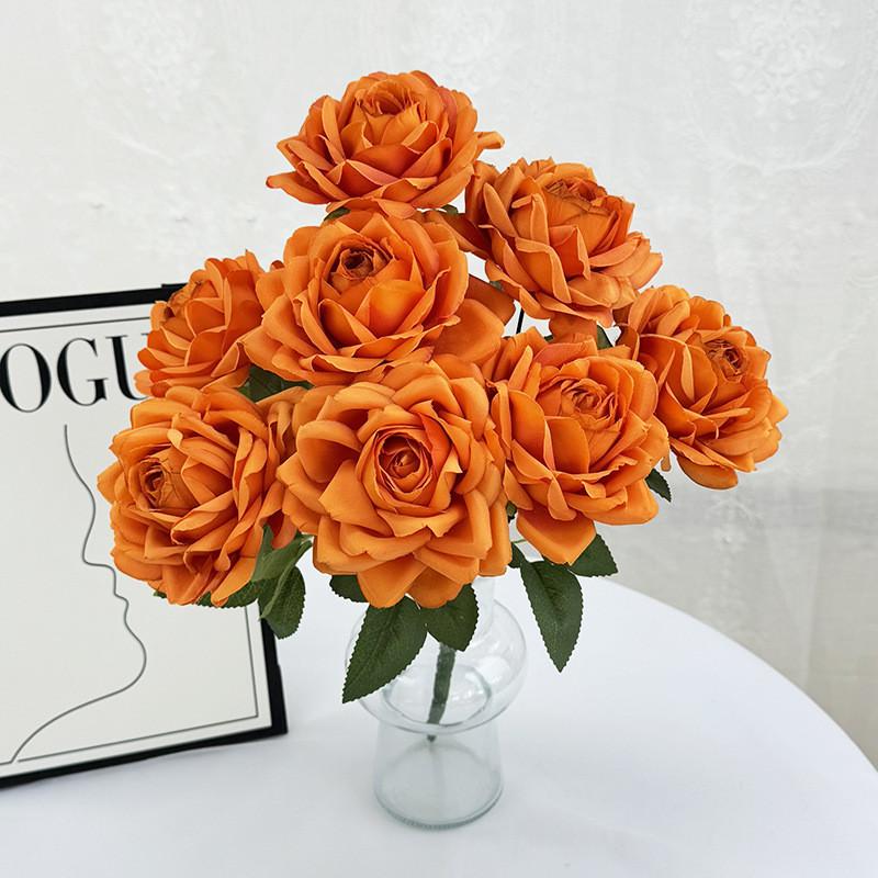 Rose Bridal Wedding Decor Artificial Silk Flower Bouquet For Home Stage Events
