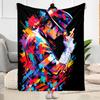 Michael Jackson Vibrant Pop Icon Portrait Blanket Warmthful Decor Suitable For Chair Sofa Bedding For All Occasions Digital Print Birthday Christmas G