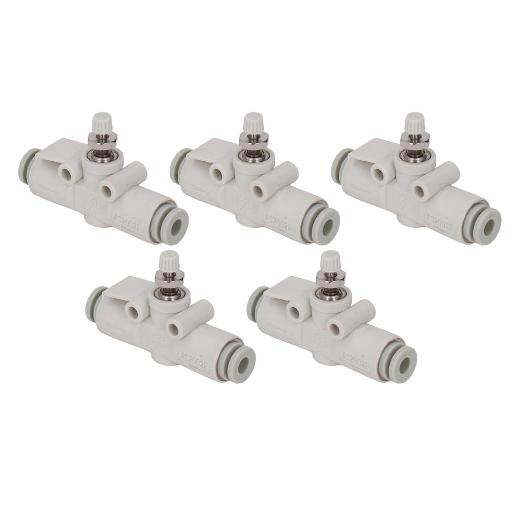 5PCS Throttle Valve Straight Through PVC Regulating Valve Pneumatic Fittings for 4mm Pipe Diameter