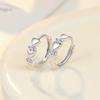 Korean Style Heart-Shaped Zircon Ear Studs and Hoops for Women