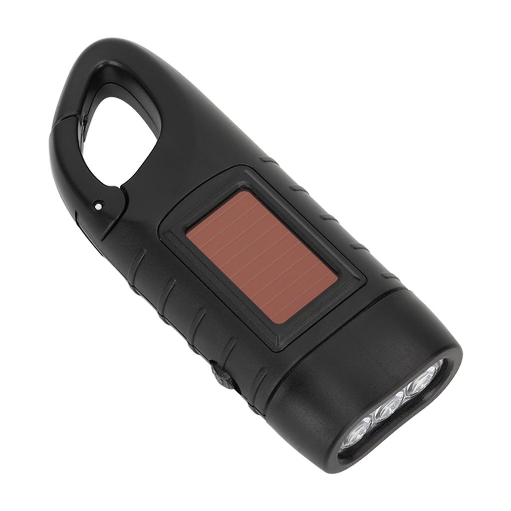Hand Crank Solar Powered Flashlight Emergency Rechargeable LED Flashlight Self Powered Charging Torch Survival Gear
