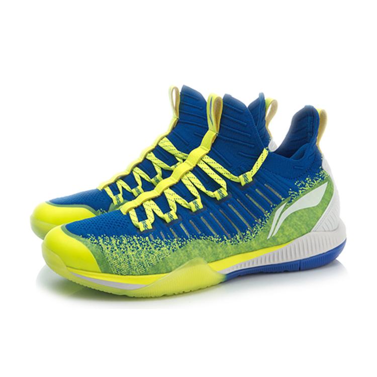 New LiNing Cool Shark Cushioning, Breathable, Lightweight, Slip Resistant Low top Badminton Shoes Unisex Blue Green AYZP005-2