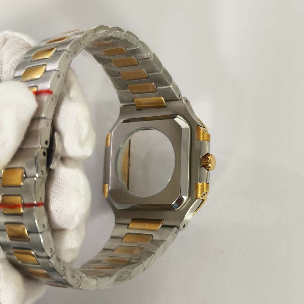 42mm Middle Gold Square for 29.5mm Watch Dial Sapphire Glass Stainless Steel Watches Accessories Fit NH35 NH36 4R Movement