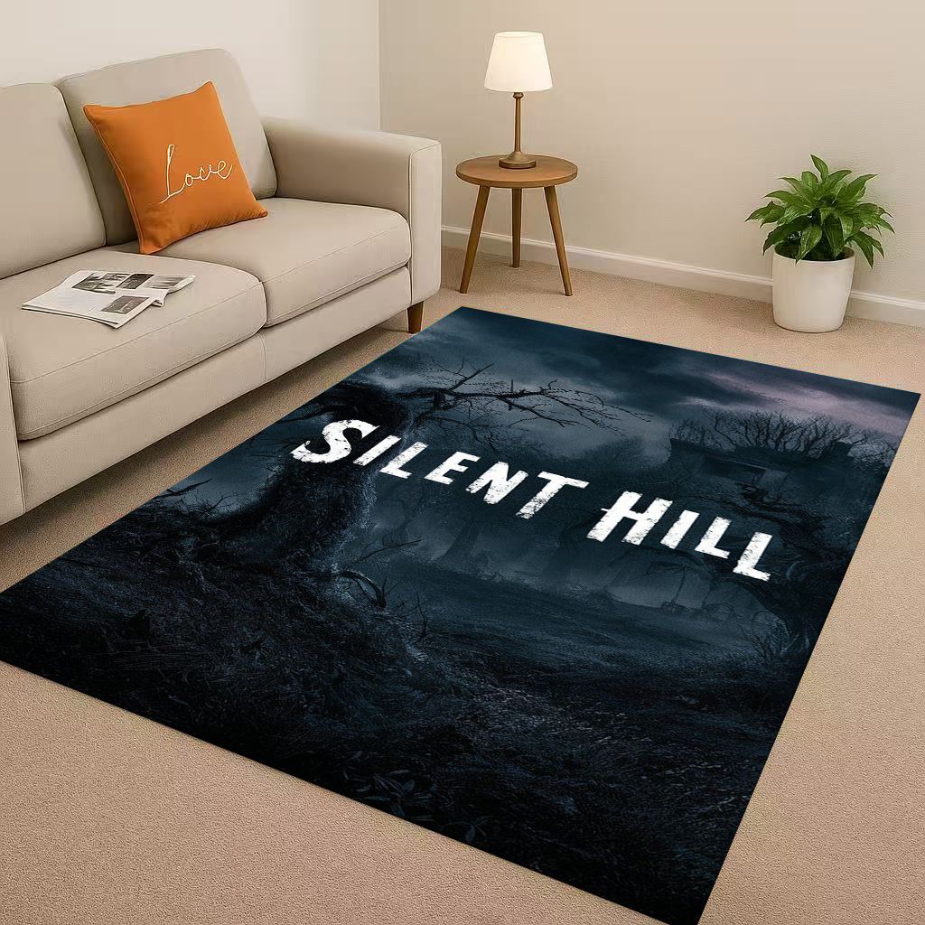 Retro Game Silent Hill Pyramid Head Horror Movie Living Room Non-Slip Area Rug Carpet for Bedroom Playroom Sofa,Home Doormat