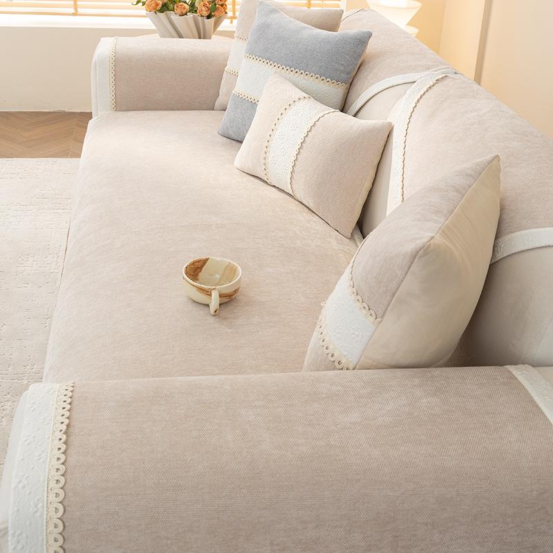 Modern Light Luxury Sofa Cushion Four Seasons Universal New Chenille Non-Slip Cushion Simple Leather Sofa Cover Cover Cloth