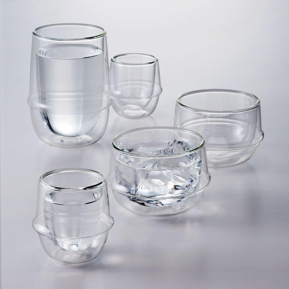 KINTO KRONOS Double-Walled Teacup, 200ml, Heat-Resistant Glass, Microwave and Dishwasher Safe, Gift, 23105