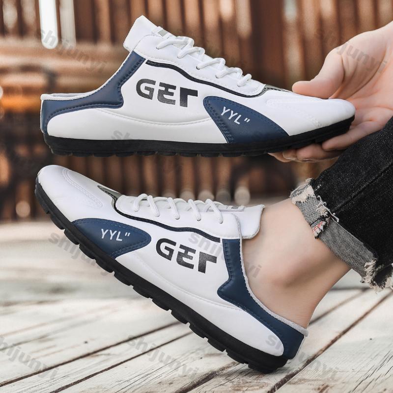 Men Half Slipper Slip-on Men Casual Board Shoes Breathable Platform Sneakers Comfortable Outdoor Slip-on Slippers Zapatos Hombre
