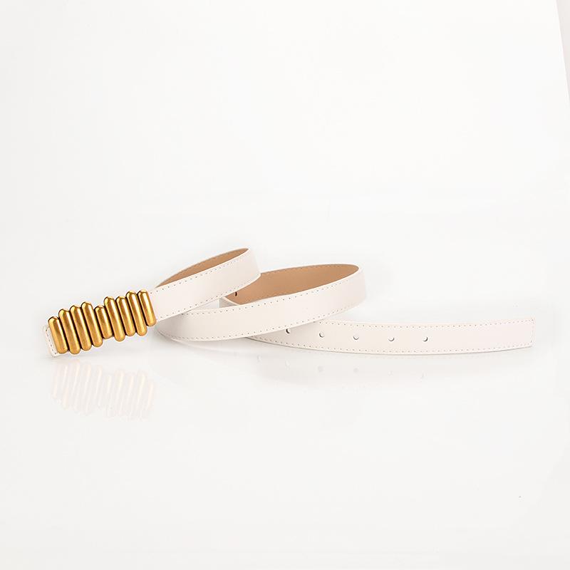 

Женский ремень, декоративный ремень, винтажный ремень с пряжкой из сплава, ремень для одежды меньшинства белый