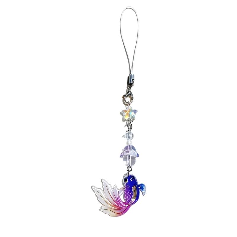 Acrylic Fish Keychain For Keys Bags Multi Purpose Decoration Gift Phone Lanyard With Shatterproof Feature