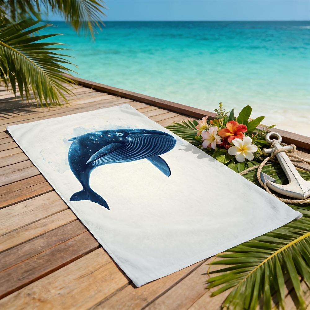 Galaxy Whale Beach Towel Single Sided 2D Print Soft Microfiber Beach Towel Beach Pool Spa Bathroom Ocean Decor Serene Vibe Gift