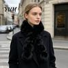 Soft Imitation Fur Scarf Women Faux Scarf, Winter Neck Warmer with Magnetic Buckle, Casual Daily Wear Elegant Draping Design Plush Long Collar
