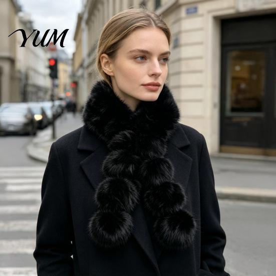Soft Imitation Fur Scarf Women Faux Scarf, Winter Neck Warmer with Magnetic Buckle, Casual Daily Wear Elegant Draping Design Plush Long Collar