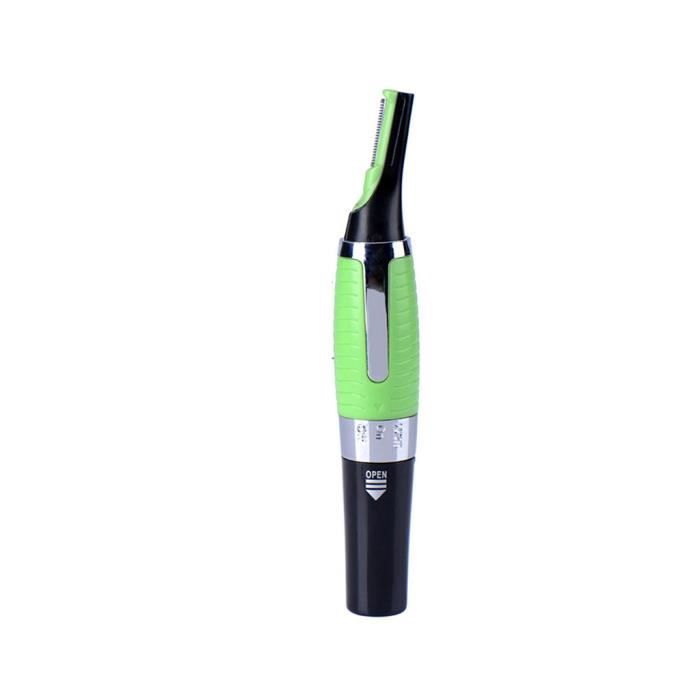 Nose and Ear Trimmer J-AA - Nose Hair Remover with LED Light - Electric Razor for Men and Women - Green