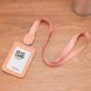 Durable Leather ID Card Holder with Retractable Lanyard, Waterproof, Dual-Orientation Use