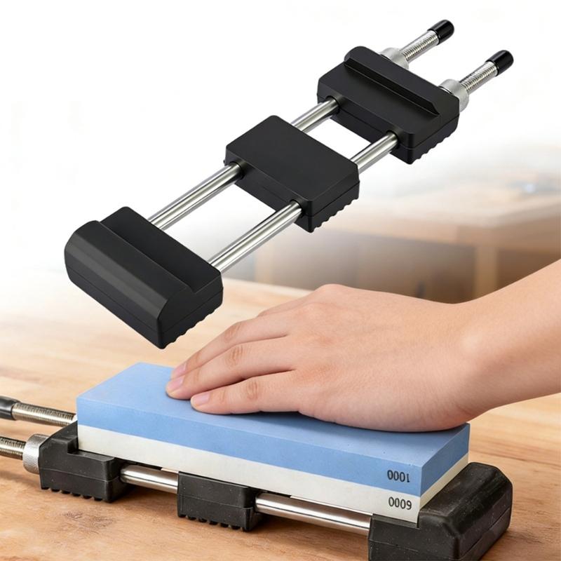 Universal Cutter Sharpening Stone Holders Durable Nonrust Steel Strong Cutter Sharpener Stand For Home And Camping