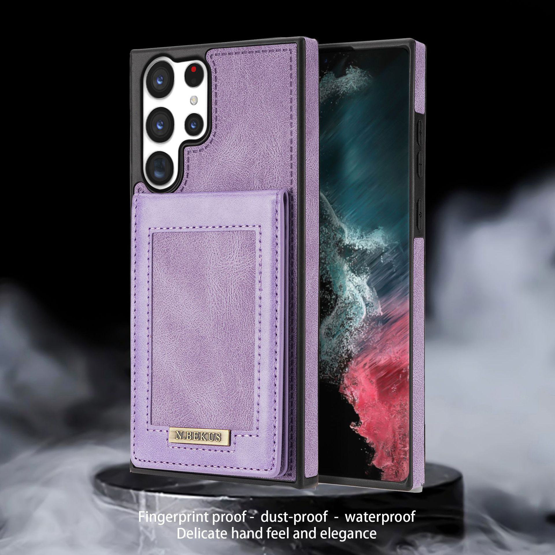 

Многофункциональный чехол для мобильного телефона Samsung S24Ultra S23 и A54 с откидным держателем для карт и боковой наклейкой. S24 фиолетовый