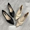 version pointed single shoes women's summer new spring and summer temperament flat bottom nude shoes light mouth soft sole