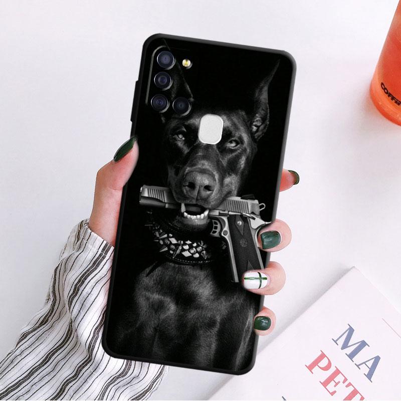 Silikontelefondeksel for Samsung Galaxy A03 Core A04 A03s A04s A20e A02s A10s A40 A10 A50 A70 A02 A01 Animal Doberman Dog Cover