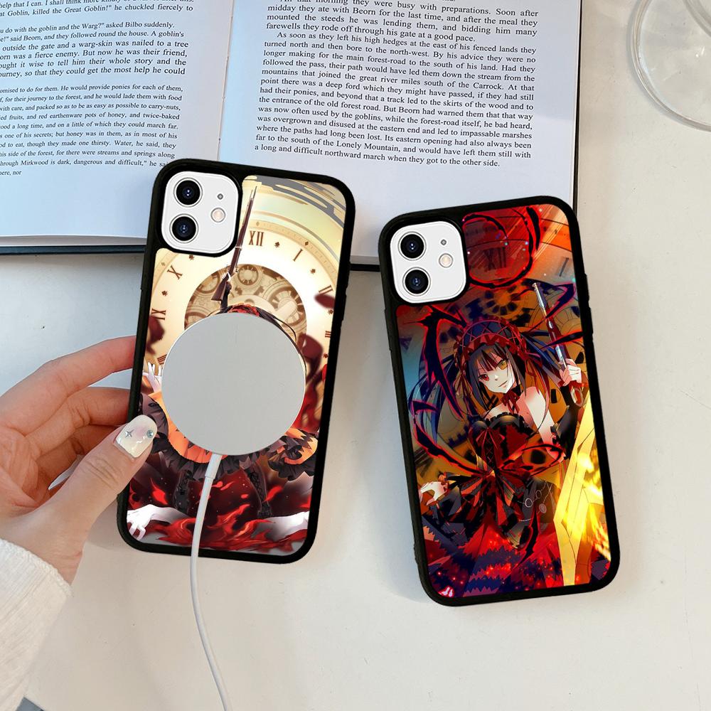 Cartoon K-Kurumi T-Tokisaki Phone Case Magnetic Case For IPhone 16 14 13 12 11 15 Pro Max Plus For Magsafe Wireless Charge Cover