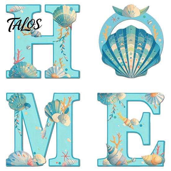 Holiday Atmosphere Home Accents 4Pcs/Set Rustic HOME Sign, Christmas Wooden Wall Decor 2D Flat Decorative Seasonal Signs for Door Snowflake