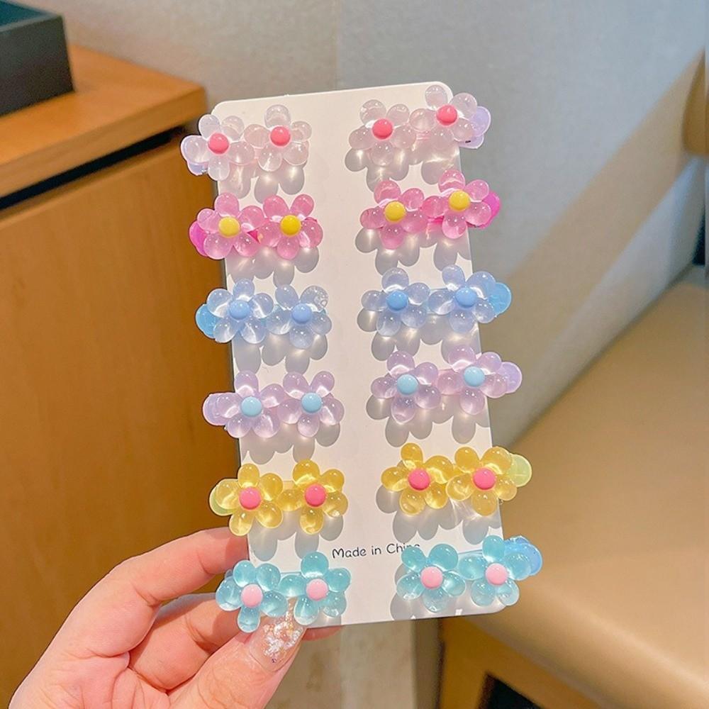 Colorful Flower Heart Hairpin Acrylic Side Hair Clips Cute Kids Hair Clips For Kids