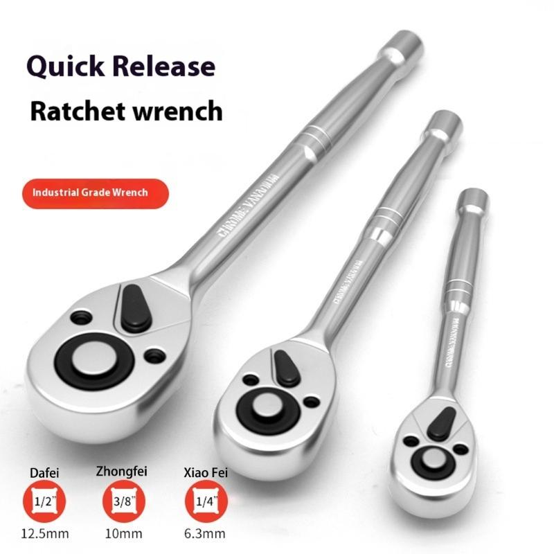 Professional 3 Size Ratcheting Socket Wrench Kit Featuring Bidirectional Levers Switching & Corrosion Resistant Coating