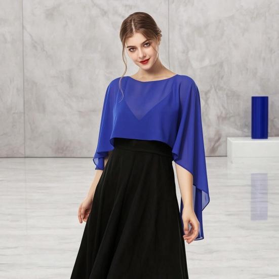 Soft Drape Blouse for Air Conditioned Rooms Women's Shawls And Wraps Evening Dress, Chiffon Shawl, Elegant Sophisticated Office Casual Wear