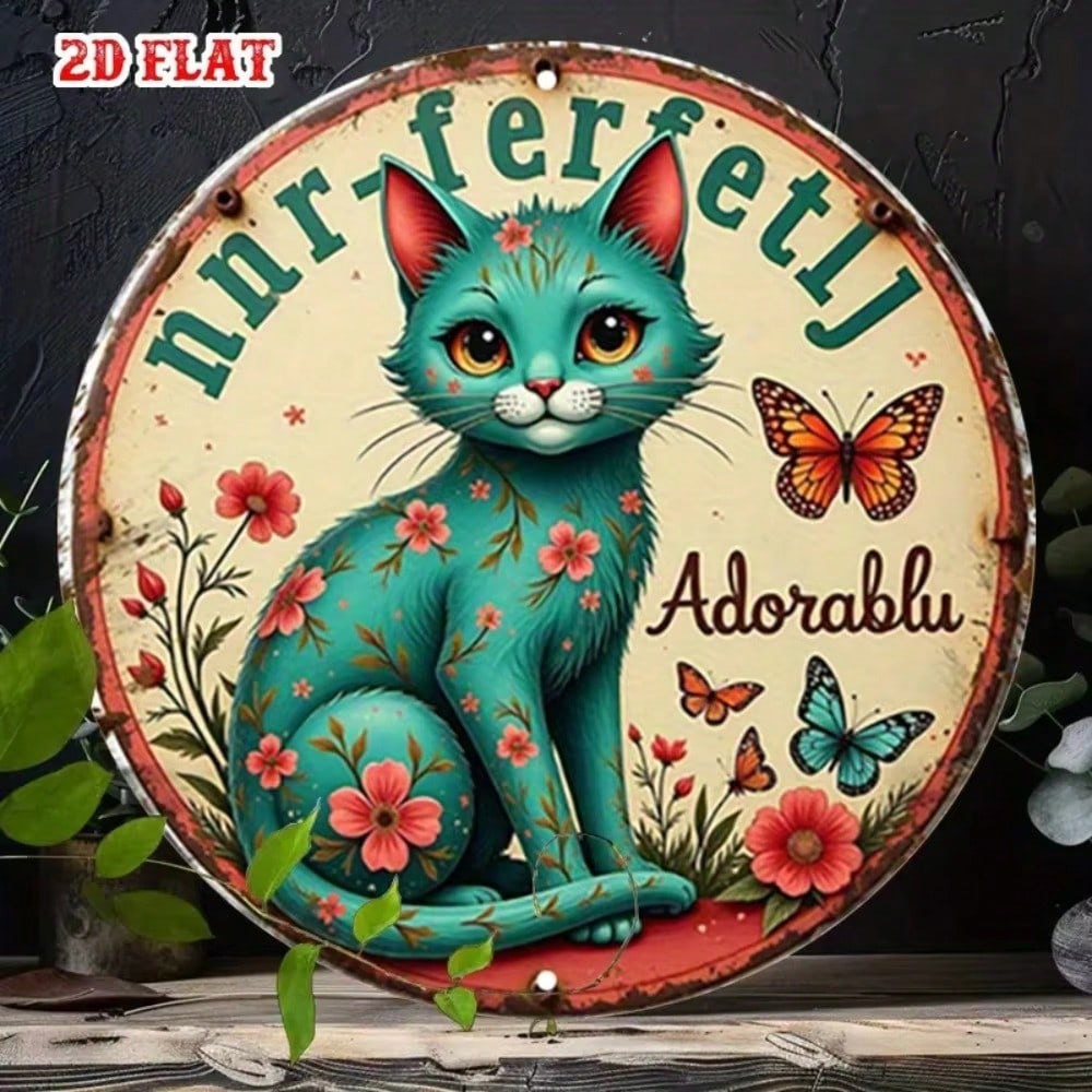 

Vintage 2D Round Metal Wall Sign, Retro Car Decor for Man Cave, Garage, Bar, 12/18 Inch Rustic Tin Art 20x20 різнокольоровий
