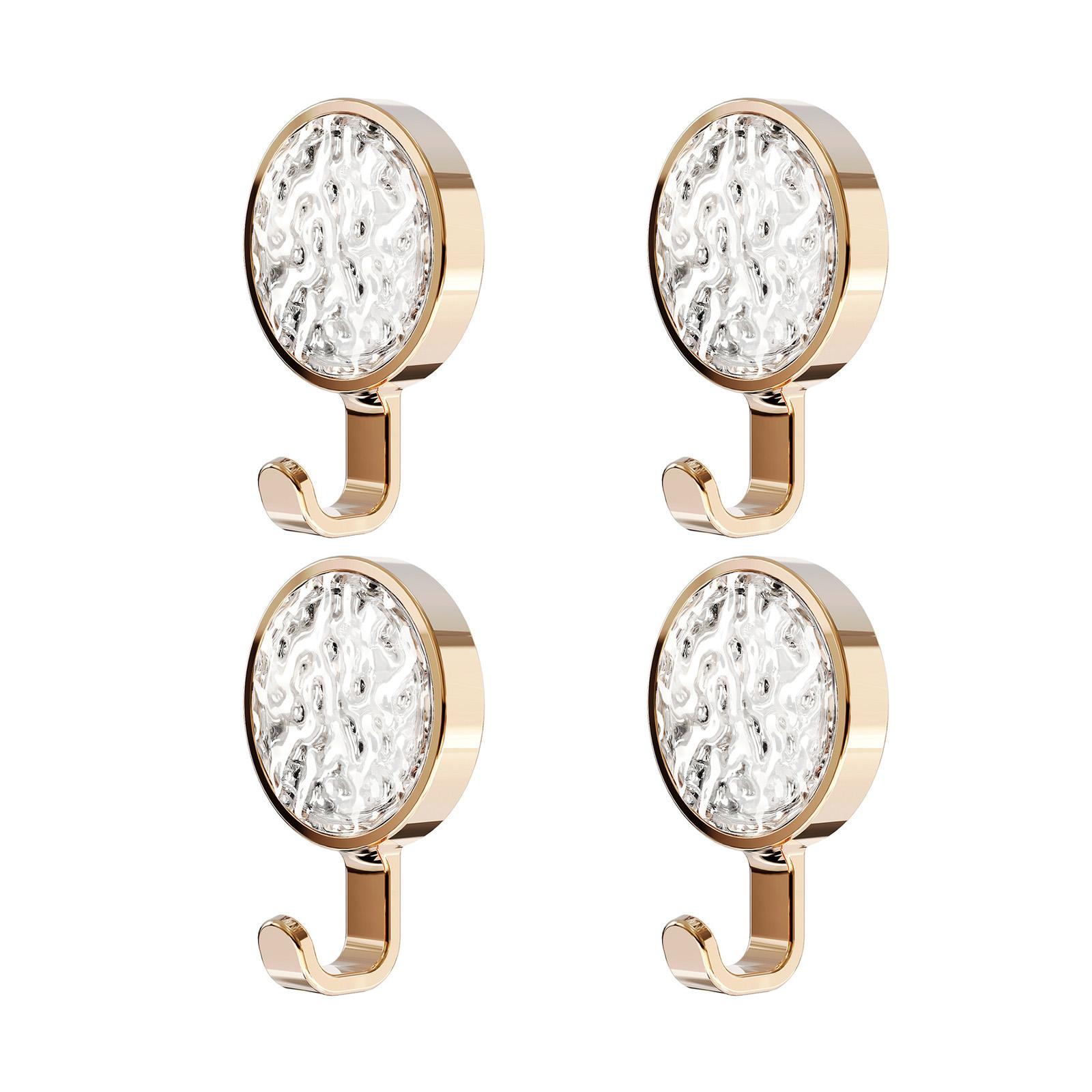 

4pcs Bathroom Hooks Easy Installation Protects Walls Practical Wall Hooks Roud Hanging Hooks for Various Surfaces золотий