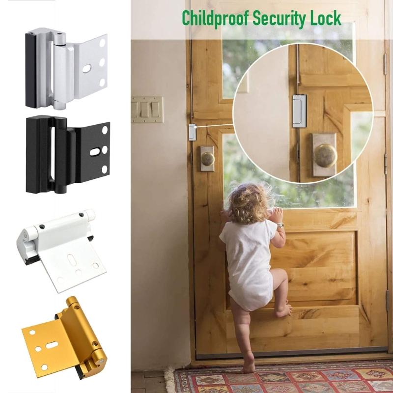 Enhances Safety Door Lock Set Heavy Duty Door Lock Child Safe Door Reinforcement Lock Upgrades for Inward Swing Door