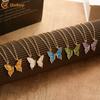 iF ME Simple Stacked Butterfly Pendant Necklace for Women Gold Chain Choker Jewelry Fashion Accessories